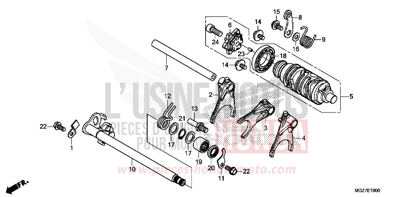 GEARSHIFT DRUM for CB500X ABS CANDY RUBY RED (R4) from 2014